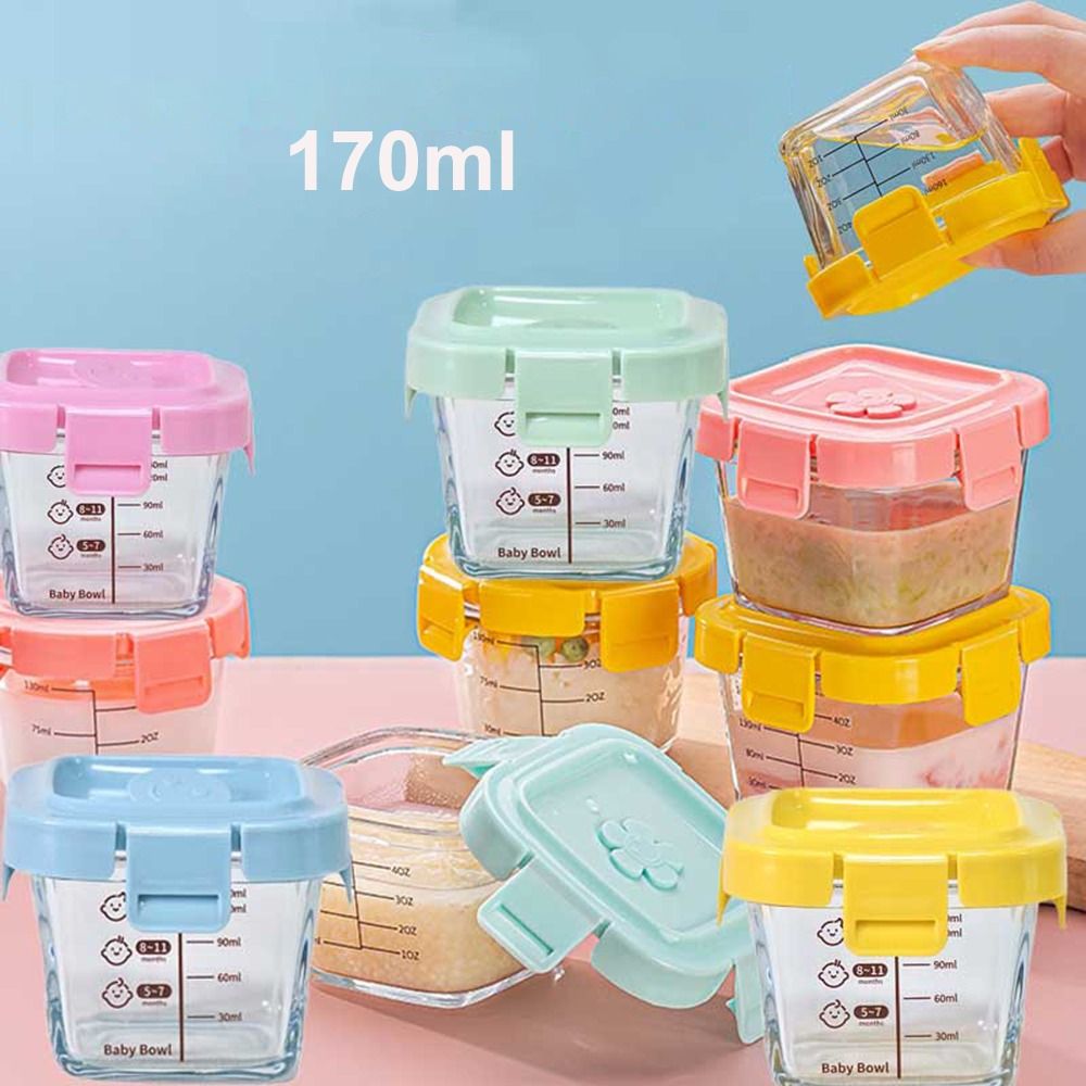 Baby Food Storage Jar - Kotak penyimpan makanan kaca 170ml, cangkir