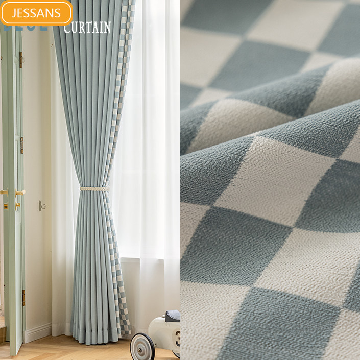 Tirai Chenille Jacquard Kotak- - Baby Products Rating ulasan dan harga
